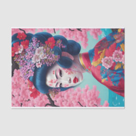 Elegant Geisha und Cherry Blossom Tissue Seidenpapier