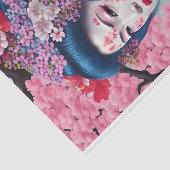 Elegant Geisha und Cherry Blossom Tissue Seidenpapier (Ausschnitt)