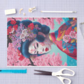 Elegant Geisha und Cherry Blossom Tissue Seidenpapier (Handwerk)