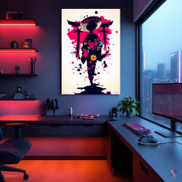 Elegant Geisha Unter dem Torii Tor Poster