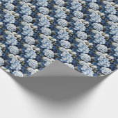 Elegant gekachelte blaue Hydrangea-Blume Geschenkpapier (Ecke)