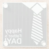 Elegant gekleidet bringt glückliche Väter zum Tag  Glasuntersetzer (Rückseite)