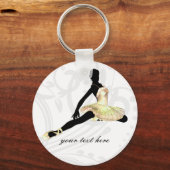 elegant gekleidete Ballerina in Elfenbein Schlüsselanhänger (Vorderseite)