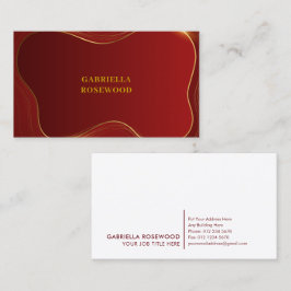 Elegant gekrönt Abstrakt Gold Red Visitenkarte