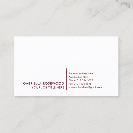 Elegant gekrönt Abstrakt Gold Red Visitenkarte (Rückseite)