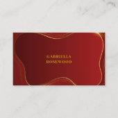 Elegant gekrönt Abstrakt Gold Red Visitenkarte (Vorderseite)
