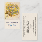 Elegant Gelb Beige Rose Blume Französischer Chic Visitenkarte (Vorne/Hinten)