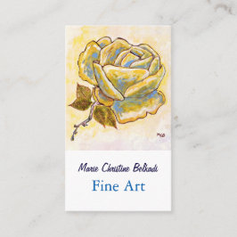 Elegant Gelb Beige Rose Blume Französischer Chic Visitenkarte