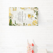 Elegant Gelb Grün Tee Party Babydusche Banner (InSitu)