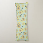 Elegant Gelb Orange Blaue Sonnenblumen Seitenschläferkissen (Rückseite (Vertikal))