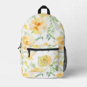 Elegant gelb pfirsichfarbene Aquarellblüte Bedruckter Rucksack (Vorderseite)