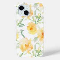 Elegant gelb pfirsichfarbene Aquarellblüte