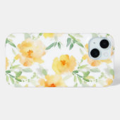 Elegant gelb pfirsichfarbene Aquarellblüte Case-Mate iPhone Hülle (Rückseite (Horizontal))