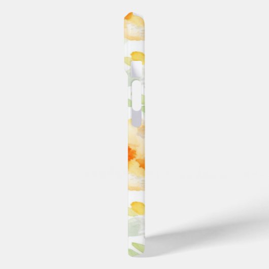 Elegant gelb pfirsichfarbene Aquarellblüte Case-Mate iPhone Hülle (Rückseite / Links)