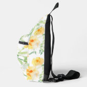 Elegant gelb pfirsichfarbene Aquarellblüte Crossbody Bag (Rechts)