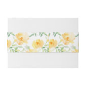 Elegant gelb pfirsichfarbene Aquarellblüte Einladungsbanderole (Rückseitenbeispiel)