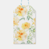 Elegant gelb pfirsichfarbene Aquarellblüte Geschenkanhänger (Rückseite)