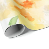 Elegant gelb pfirsichfarbene Aquarellblüte Geschenkpapier (Rolleneckpunkt)
