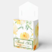 Elegant gelb pfirsichfarbene Aquarellblüte Geschenkschachtel (Geöffnet)