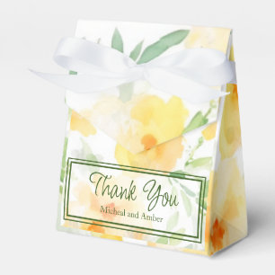 Elegant gelb pfirsichfarbene Aquarellblüte Geschenkschachtel