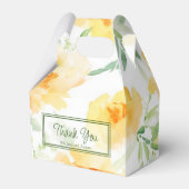 Elegant gelb pfirsichfarbene Aquarellblüte Geschenkschachtel (Vorderseite)