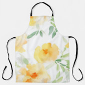 Elegant gelb pfirsichfarbene Aquarellblüte Schürze (Vorderseite)