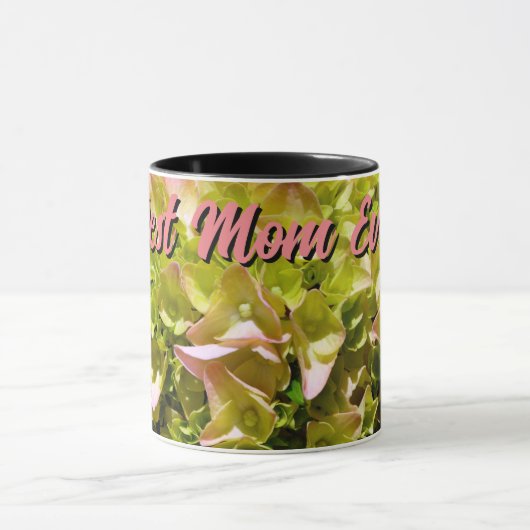 Elegant-gelb-rosa Hydrangea-Blume Mamas Tasse (Zentrum)