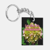 Elegant-gelb-rosa Hydrangea-Blume Schlüsselanhänger (Vorderseite links)