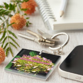 Elegant-gelb-rosa Hydrangea-Blume Schlüsselanhänger (Vorderseite rechts)