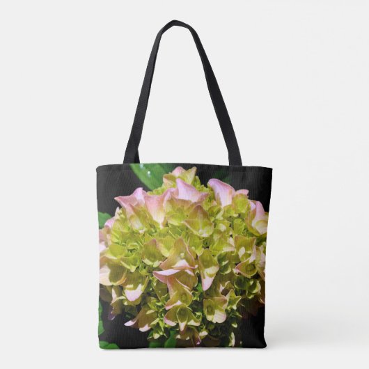 Elegant-gelb-rosa Hydrangea-Blume Tasche (Rückseite)