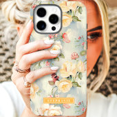 Elegant Gelb und Pfirsichblütenname Case-Mate iPhone Hülle