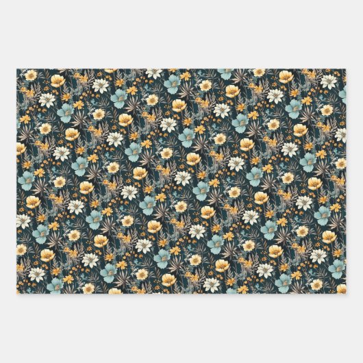 Elegant Gelb und Schwarz Geschenkpapier Set (Vorderseite 2)