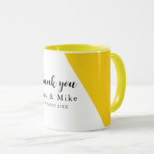 Elegant Gelbe Blüte Danke Keramik Combo Tasse (VorderseiteRechts)