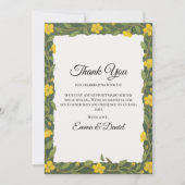 Elegant Gelbe grüne Wildblumen Blüte Dankeskarte (Vorderseite)