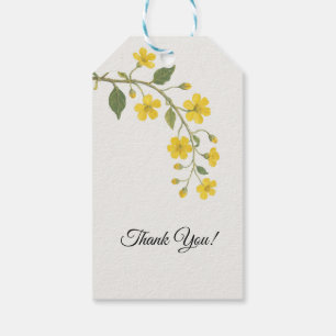 Elegant Gelbe grüne Wildblumen Blüte Geschenkanhänger