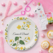 Elegant Gelbe grüne Wildblumen Blüte Pappteller (Party)