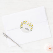 Elegant Gelbe grüne Wildblumen Blüte Runder Aufkleber (Umschlag)