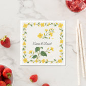 Elegant Gelbe grüne Wildblumen Blüte Serviette (Beispiel)