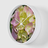 Elegant-gelbe, rosa grüne, blumengrüne Hydrangeas Uhr (Winkel)