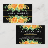 Elegant Gelborange Rose Blume Haar & Makeup Visitenkarte (Vorne/Hinten)