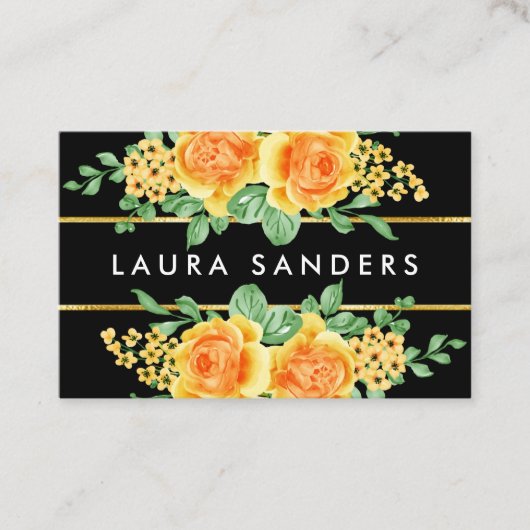 Elegant Gelborange Rose Blume Haar & Makeup Visitenkarte (Vorderseite)