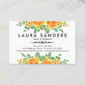 Elegant Gelborange Rose Blume Haar & Makeup Visitenkarte (Rückseite)