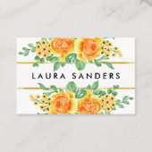 Elegant Gelborange Rose Blume Haar & Makeup Visitenkarte (Vorderseite)