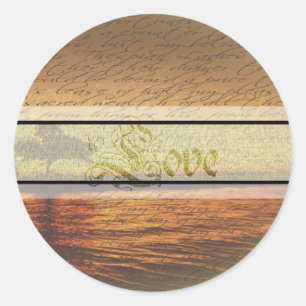 Elegant geliebte Hochzeitsticker Runder Aufkleber