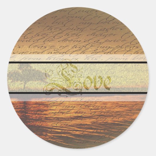 Elegant geliebte Hochzeitsticker Runder Aufkleber (Vorderseite)