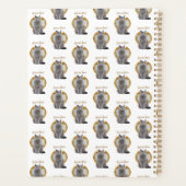 Elegant Gemini Zodiac Cat White Planner Notebook Planer (Rückseite)