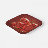 Elegant Gemstone Ruby and Gold 30th Birthday Pappteller (Gewinkelt)