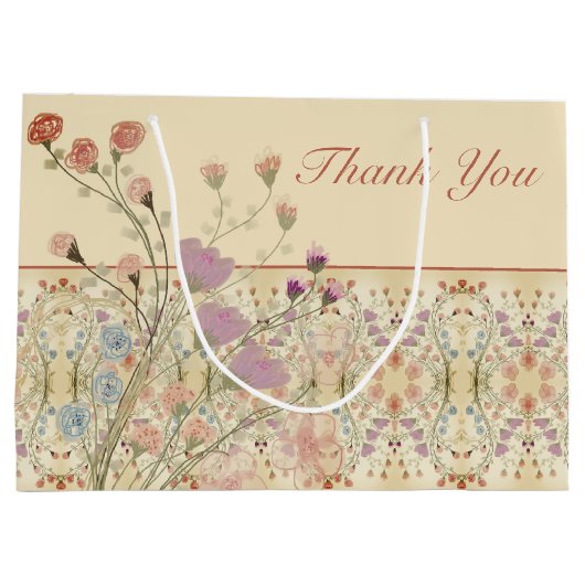 Elegant Gemustert Große Geschenktüte (Rückseite)