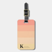 Elegant Gentle Peach Ombre Classic Monogram Gepäckanhänger (Vorderseite vertikal)