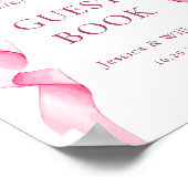 Elegant Gentle Pink Bow Unser Gästebuch Hochzeitsz (Ecke)